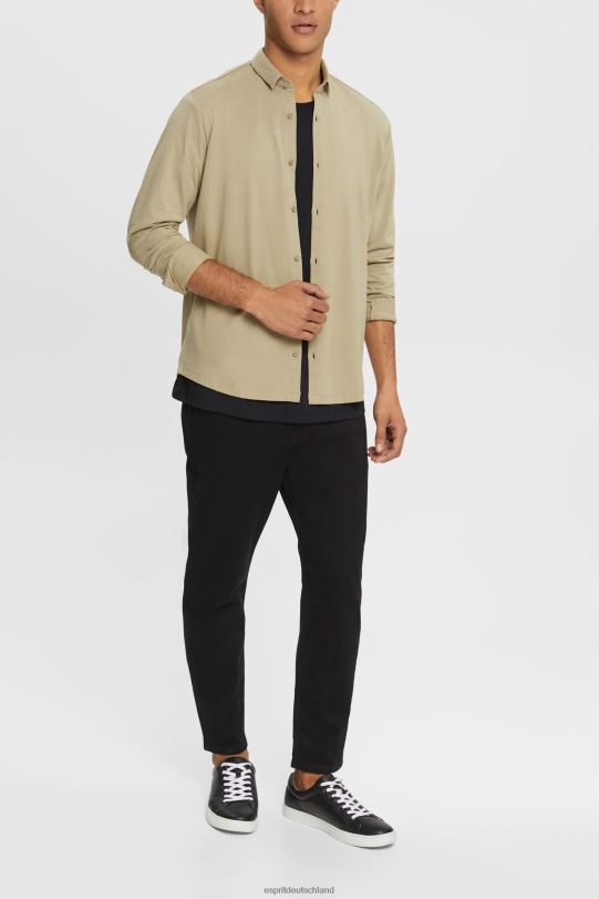 Männer Esprit blasses Khaki Jersey-Shirt Hemden 0BN00888