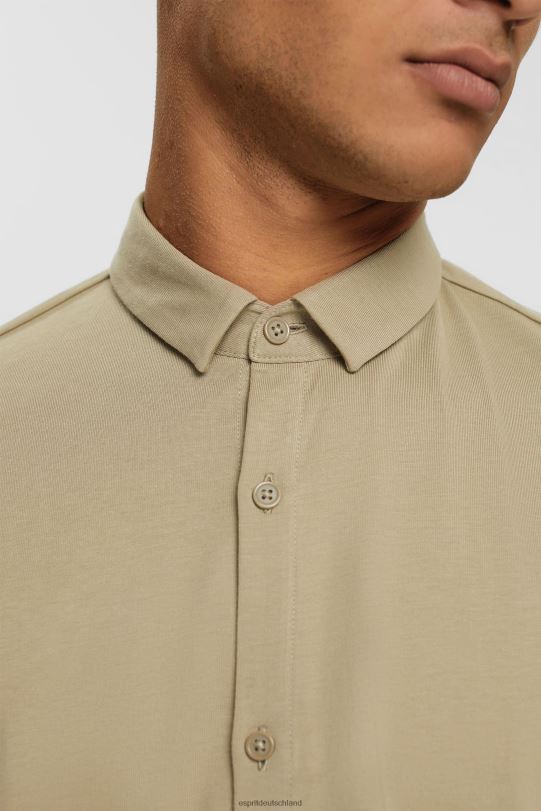 Männer Esprit blasses Khaki Jersey-Shirt Hemden 0BN00888