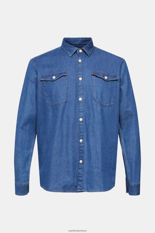 Männer Esprit blaue mittlere Waschung Jeanshemd Hemden 0BN00833