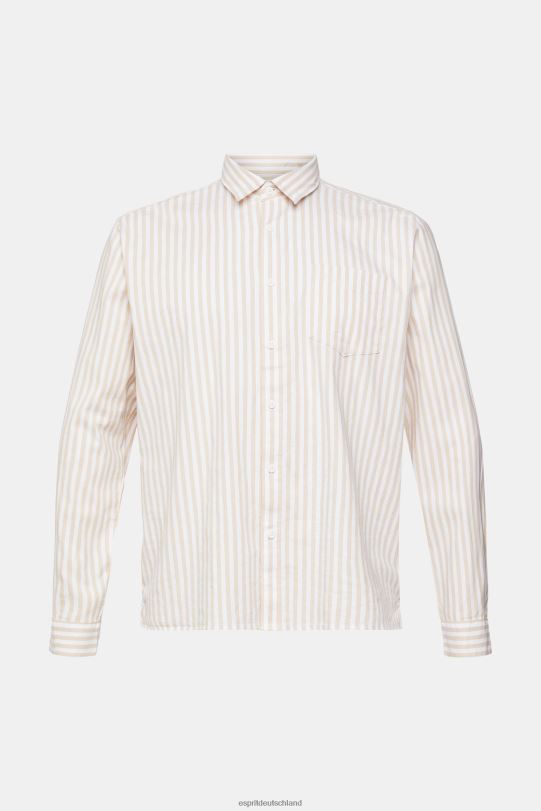 Männer Esprit cremebeige gestreiftes Hemd Hemden 0BN00871