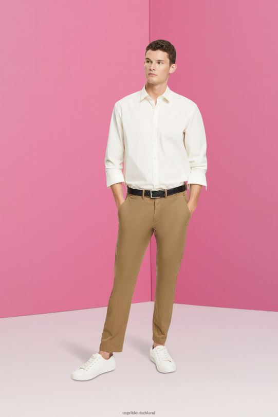 Männer Esprit cremefarben nachhaltiges Baumwollshirt Hemden 0BN00831