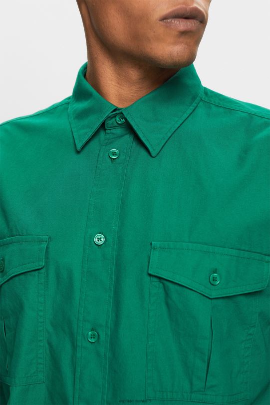 Männer Esprit dunkelgrün Utility-Shirt, 100 % Baumwolle Hemden 0BN00572