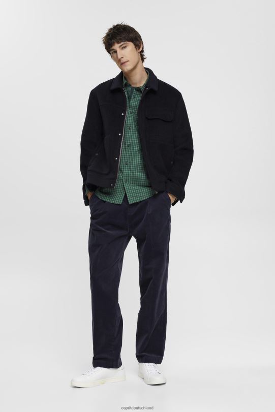Männer Esprit dunkles Blaugrün Kariertes Slim-Fit-Hemd Hemden 0BN00688