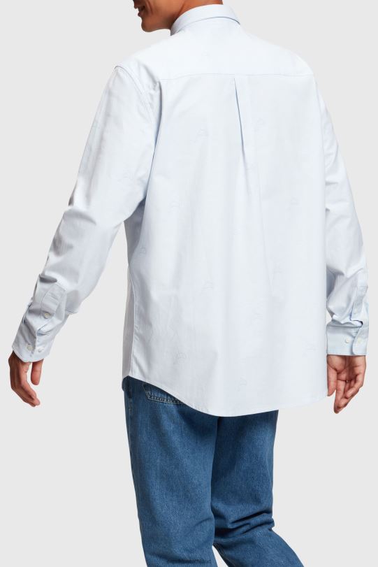 Männer Esprit hellblau Lässig geschnittenes Oxford-Hemd mit Allover-Print Hemden 0BN00795