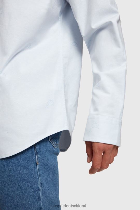 Männer Esprit hellblau Lässig geschnittenes Oxford-Hemd mit Allover-Print Hemden 0BN00795