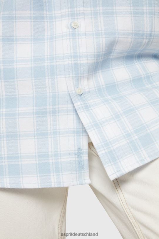Männer Esprit hellblau kariertes Flanellhemd Hemden 0BN00791
