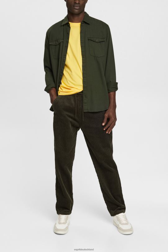 Männer Esprit dunkles Khaki Cordhose im Jogger-Stil Hosen 0BN00332