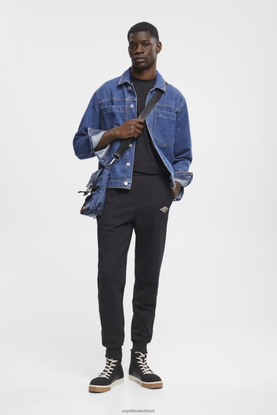 Männer Esprit Schwarz Jogginghose mit Logo-Print Jogger 0BN00663