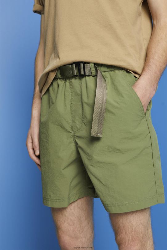Männer Esprit Olive Shorts mit integriertem Gürtel kurze Hose 0BN00672