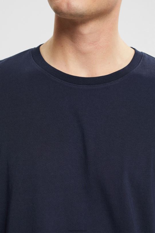 Männer Esprit Marine Jersey-Oberteil mit langen Ärmeln lange Ärmel 0BN00948