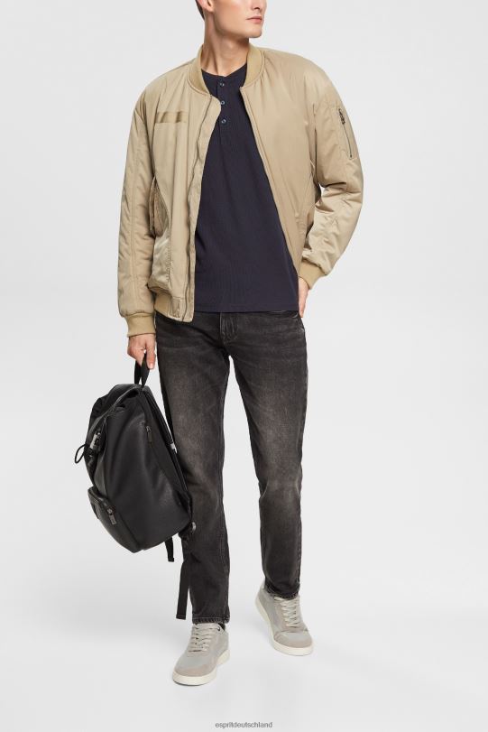 Männer Esprit Marine Langärmliges Oberteil aus Waffelpiqué, 100 % Baumwolle lange Ärmel 0BN00822