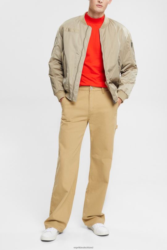 Männer Esprit Rot Langarmshirt mit Stehkragen lange Ärmel 0BN00944