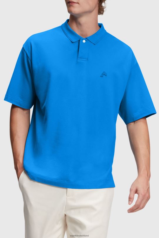 Männer Esprit Blau Dolphin Tennis Club entspanntes Polo Polos 0BN00878
