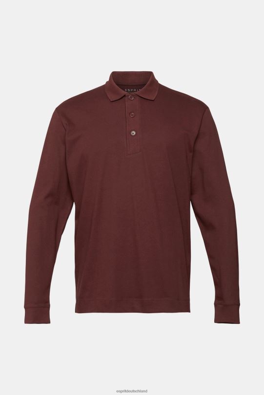 Männer Esprit Bordeauxrot Langarm-Poloshirt Polos 0BN00821