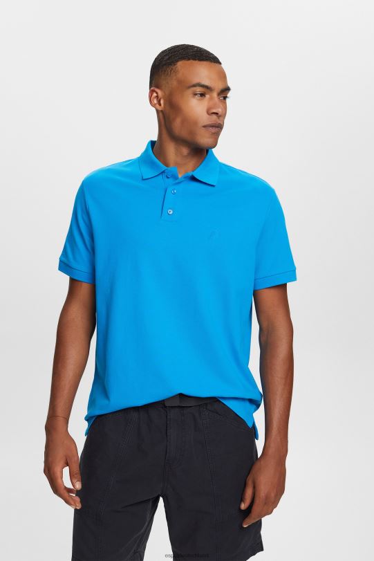 Männer Esprit Hellblau Poloshirt aus Baumwoll-Mesh Polos 0BN00570