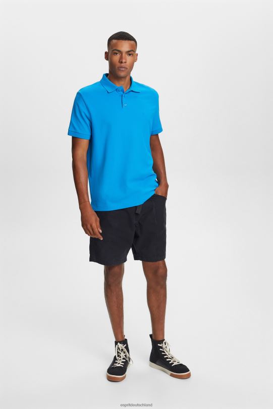 Männer Esprit Hellblau Poloshirt aus Baumwoll-Mesh Polos 0BN00570