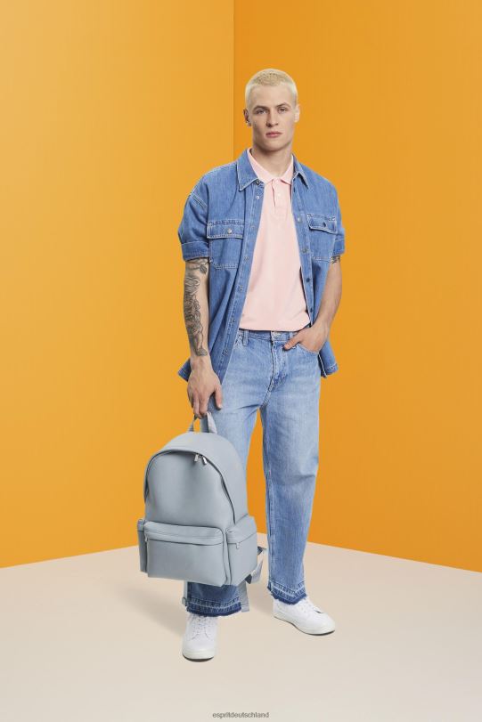 Männer Esprit Rosa Stonewashed-Pique-Poloshirt aus Baumwolle Polos 0BN00710