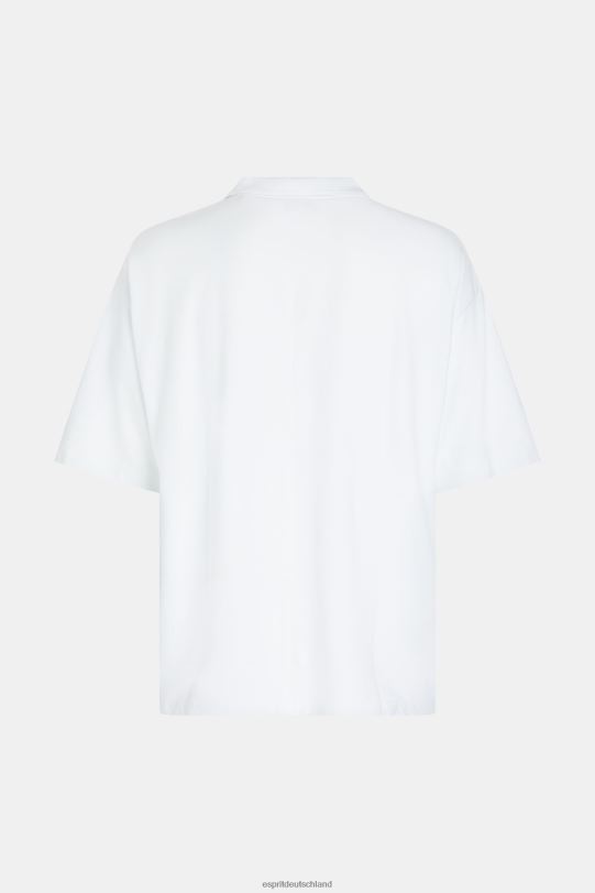 Männer Esprit Weiß Dolphin Tennis Club entspanntes Polo Polos 0BN00877