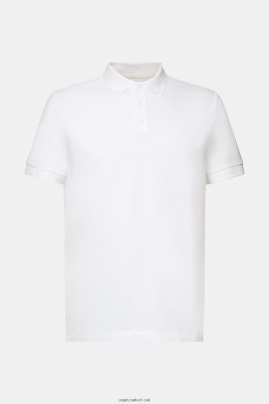 Männer Esprit Weiß Poloshirt aus Baumwoll-Mesh Polos 0BN00567