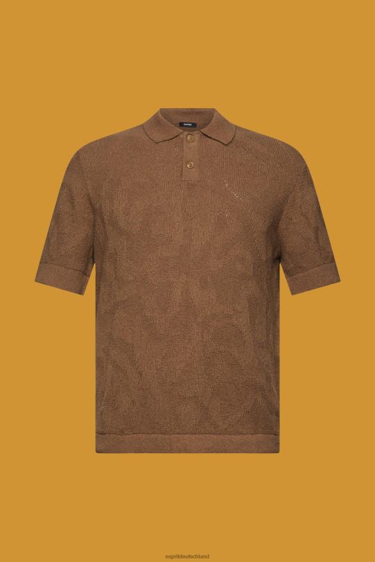Männer Esprit blasses Khaki Bouclé-Poloshirt Polos 0BN00702