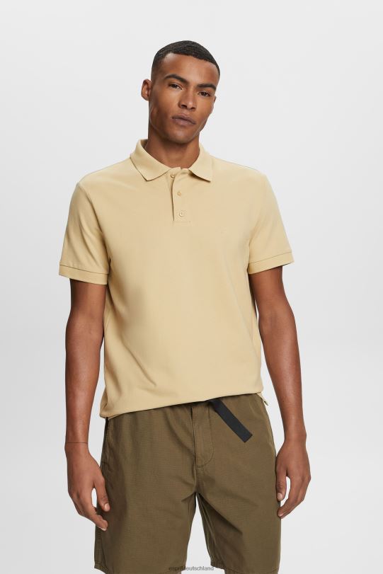 Männer Esprit blasses Khaki Poloshirt aus Baumwoll-Mesh Polos 0BN00568
