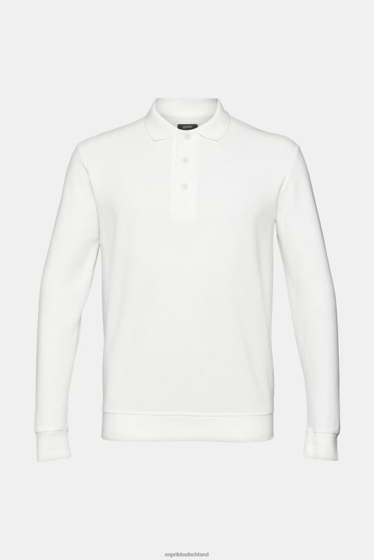 Männer Esprit cremefarben Langärmliges Piqué-Poloshirt Polos 0BN00951