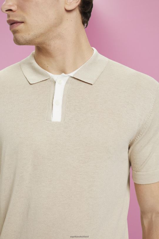 Männer Esprit helles Taupe Poloshirt aus einer Mischung aus Tencel und nachhaltiger Baumwolle Polos 0BN00759