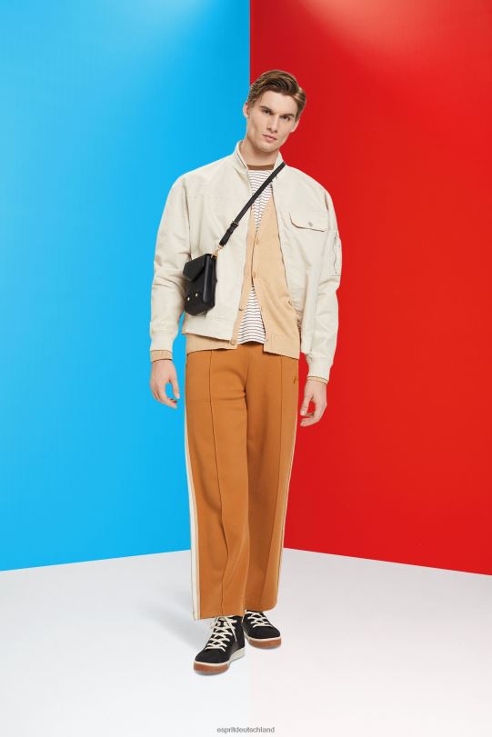 Männer Esprit Beige Strickjacke aus nachhaltiger Baumwolle mit V-Ausschnitt Pullover 0BN00775