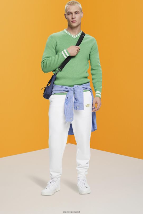 Männer Esprit Grün Pullover aus nachhaltiger Baumwolle mit V-Ausschnitt Pullover 0BN00726