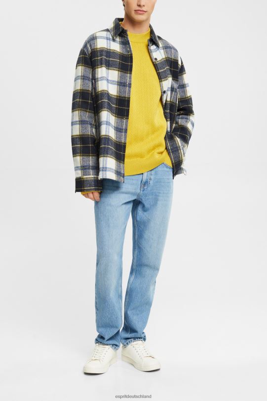 Männer Esprit staubiges Gelb Pullover mit Fischgrätenmuster Pullover 0BN00830