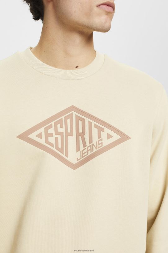 Männer Esprit Beige Sweatshirt mit Logo-Print Sweatshirts und Kapuzenpullover 0BN00655