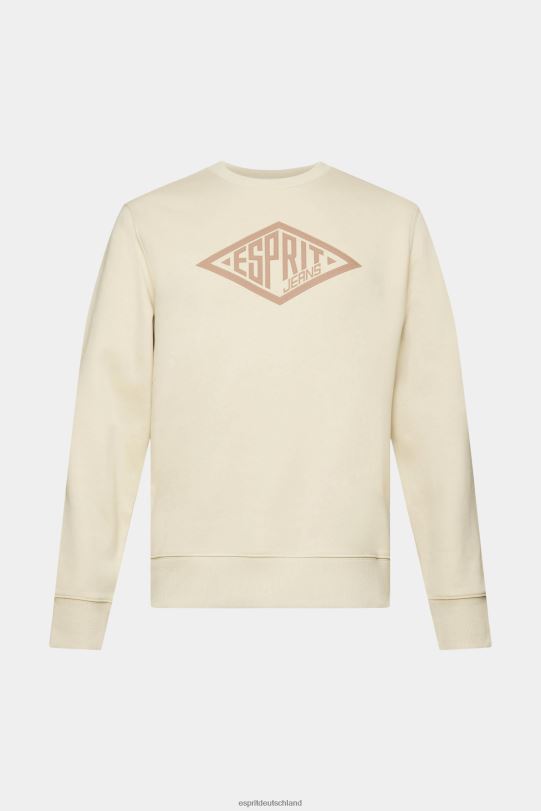 Männer Esprit Beige Sweatshirt mit Logo-Print Sweatshirts und Kapuzenpullover 0BN00655