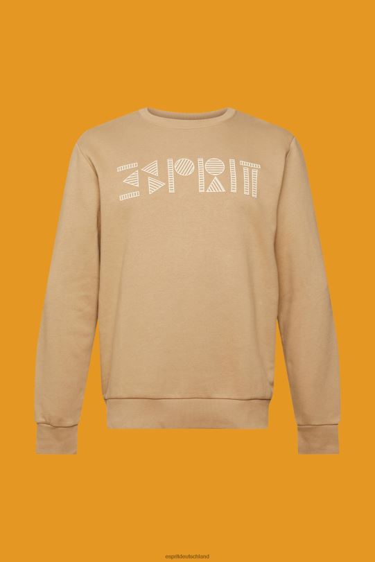 Männer Esprit Khaki-Beige Sweatshirt mit Logo-Print Sweatshirts und Kapuzenpullover 0BN00852