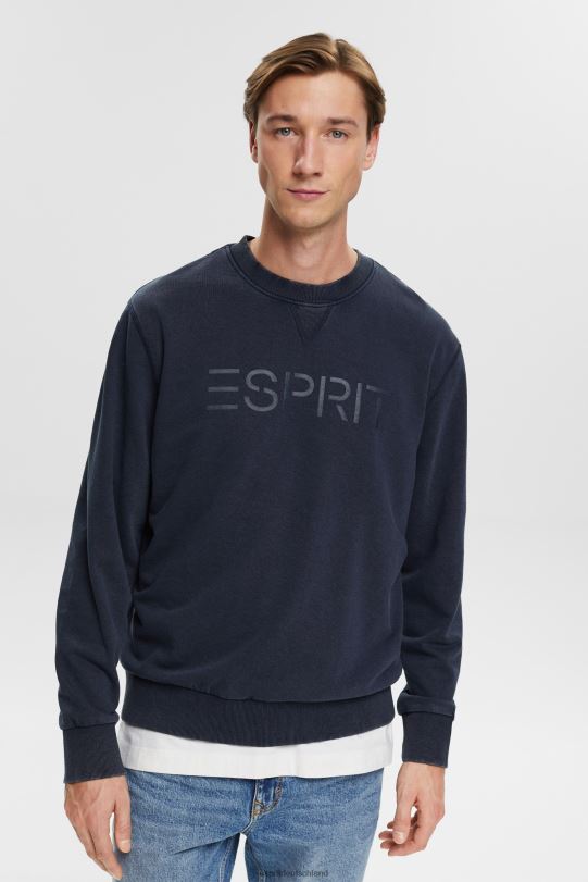 Männer Esprit Marine Sweatshirt mit Logo-Print Sweatshirts und Kapuzenpullover 0BN00774