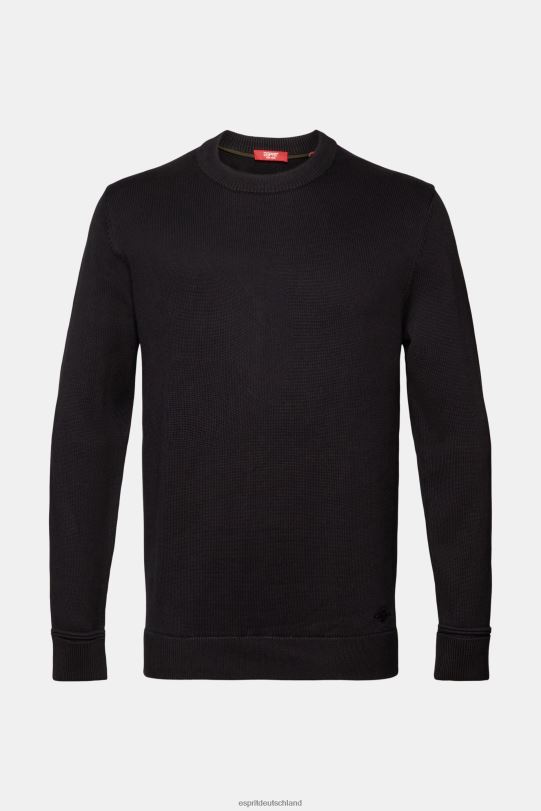 Männer Esprit Schwarz Baumwoll-Sweatshirt mit Rundhalsausschnitt Sweatshirts und Kapuzenpullover 0BN00578