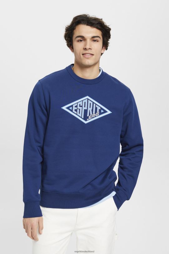 Männer Esprit Tinte Sweatshirt mit Logo-Print Sweatshirts und Kapuzenpullover 0BN00657