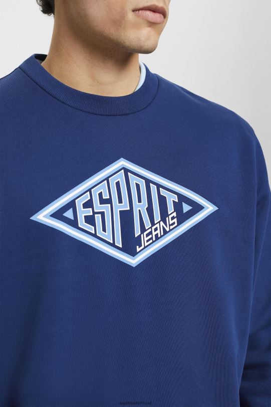 Männer Esprit Tinte Sweatshirt mit Logo-Print Sweatshirts und Kapuzenpullover 0BN00657