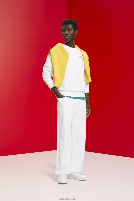 Männer Esprit Weiß Sweatshirt mit Logo-Print auf der Rückseite Sweatshirts und Kapuzenpullover 0BN00644