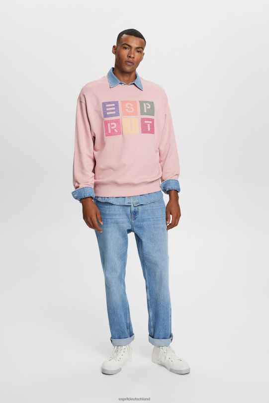 Männer Esprit altrosa Logo-Sweatshirt, 100 % Bio-Baumwolle Sweatshirts und Kapuzenpullover 0BN00582