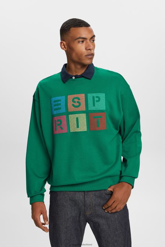 Männer Esprit dunkelgrün Logo-Sweatshirt, 100 % Bio-Baumwolle Sweatshirts und Kapuzenpullover 0BN00581