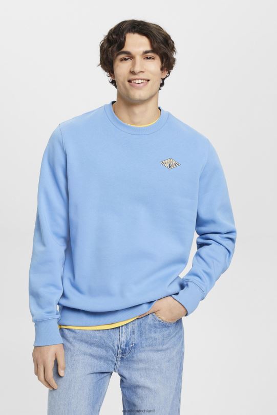 Männer Esprit hellblauer Lavendel Sweatshirt mit Logo-Print auf der Rückseite Sweatshirts und Kapuzenpullover 0BN00647