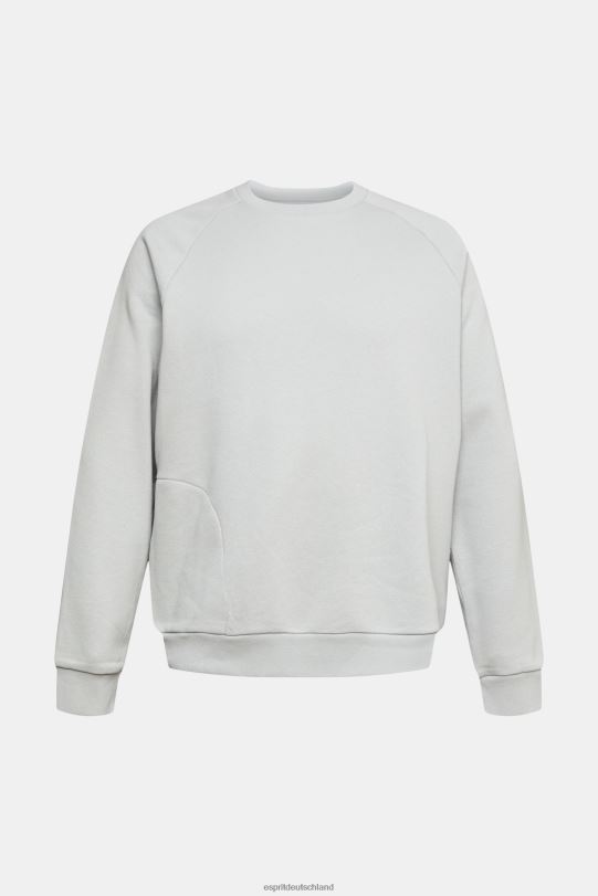 Männer Esprit hellgrau Sweatshirt mit Reißverschlusstasche Sweatshirts und Kapuzenpullover 0BN00933