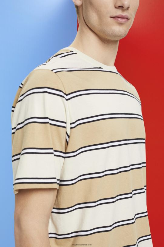 Männer Esprit Eis Gestreiftes T-Shirt aus nachhaltiger Baumwolle T-Shirts 0BN00707
