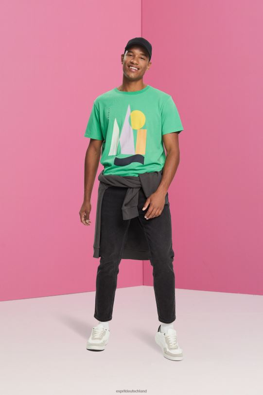 Männer Esprit Grün Jersey-T-Shirt mit Aufdruck T-Shirts 0BN00845