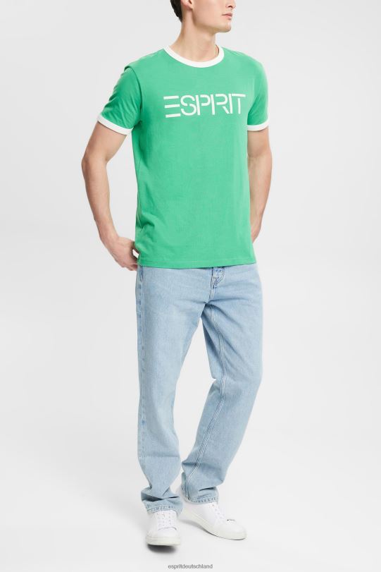 Männer Esprit Grün T-Shirt aus Jersey mit Logo-Print T-Shirts 0BN00950