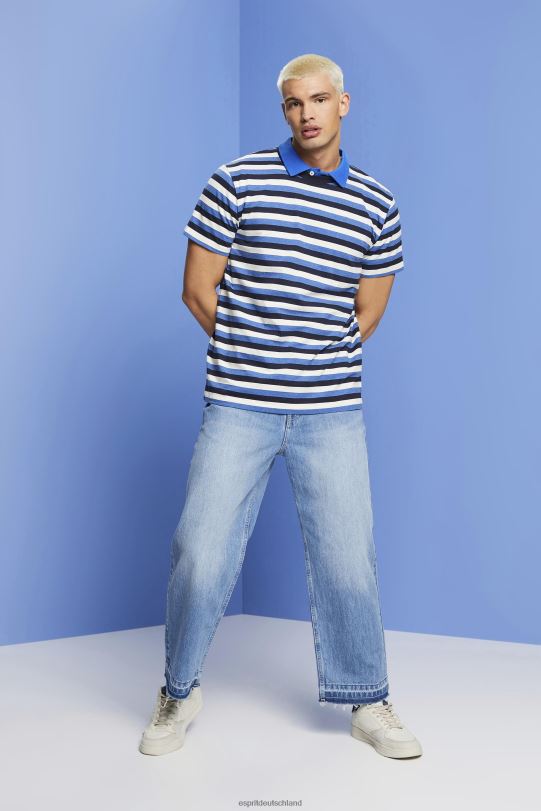 Männer Esprit Marine Gestreiftes Jersey-T-Shirt, 100 % Baumwolle T-Shirts 0BN00736