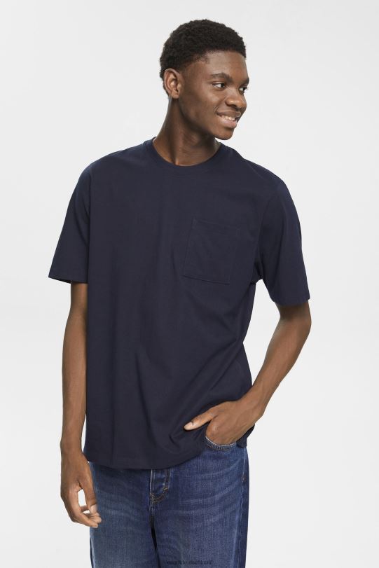 Männer Esprit Marine Jersey-T-Shirt T-Shirts 0BN00681