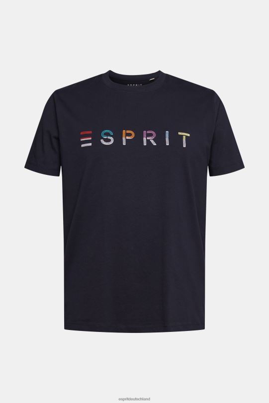 Männer Esprit Marine Jersey-T-Shirt mit gesticktem Logo T-Shirts 0BN00917