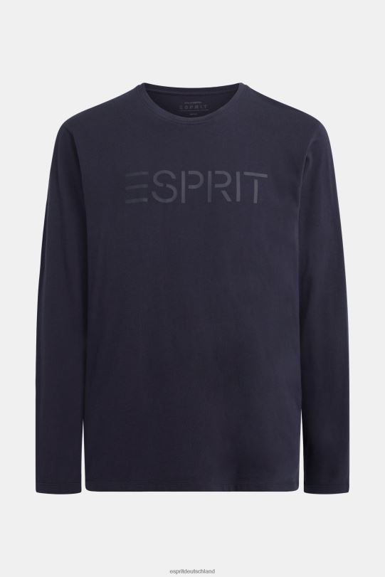Männer Esprit Marine T-Shirt aus Jersey mit Logo-Print T-Shirts 0BN00866
