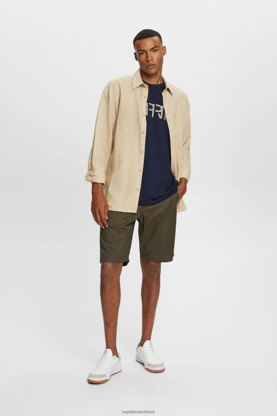 Männer Esprit Marine T-Shirt mit Frontprint, 100 % Baumwolle T-Shirts 0BN00740